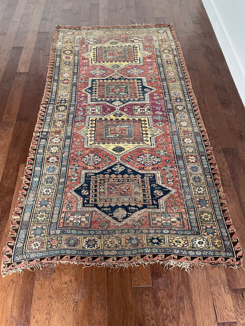 a large antique caucasian sumac rug circa 1880